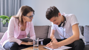 Teen boy in therapy