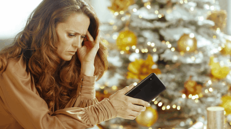 woman with holiday anxiety