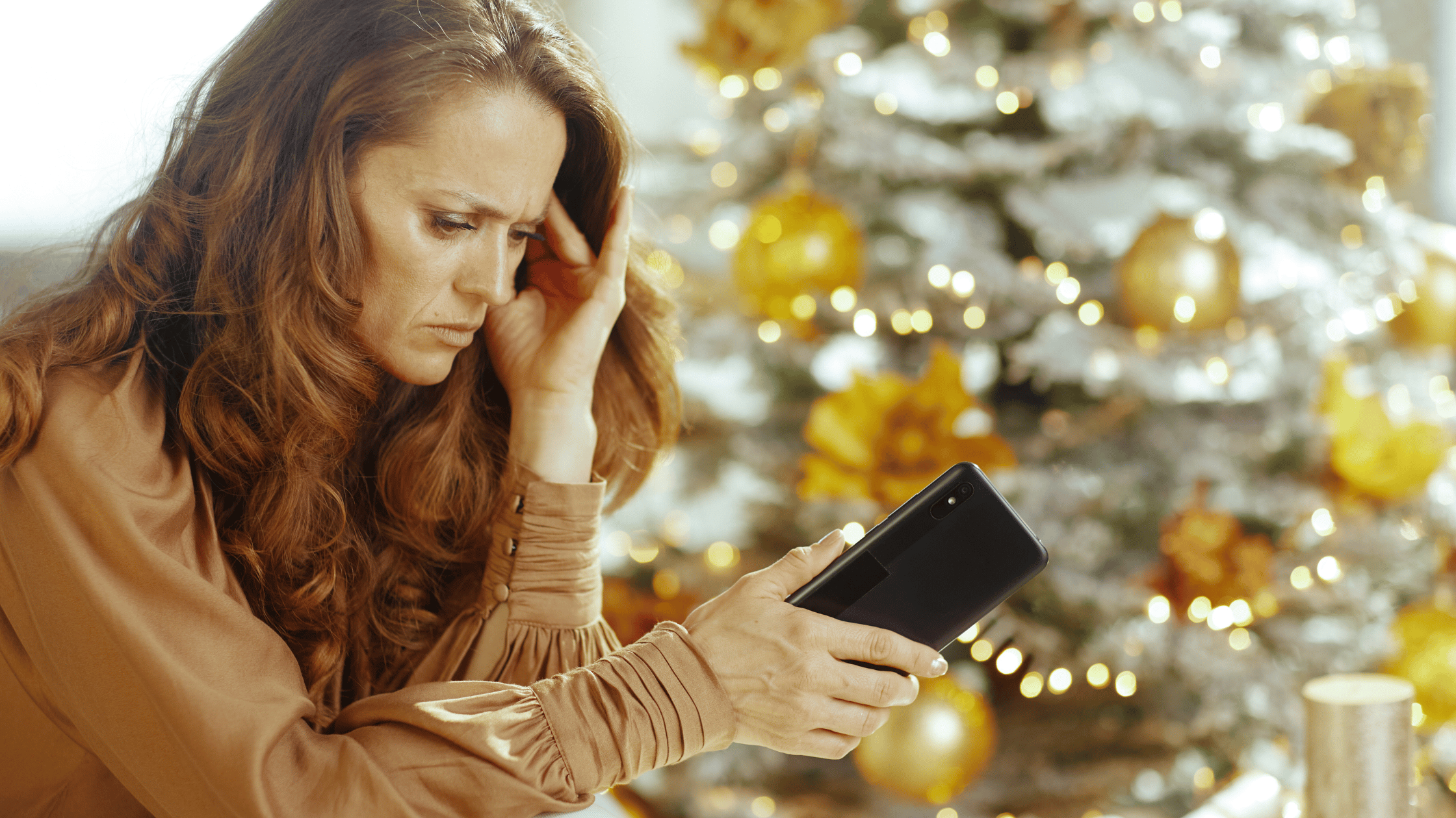 woman with holiday anxiety
